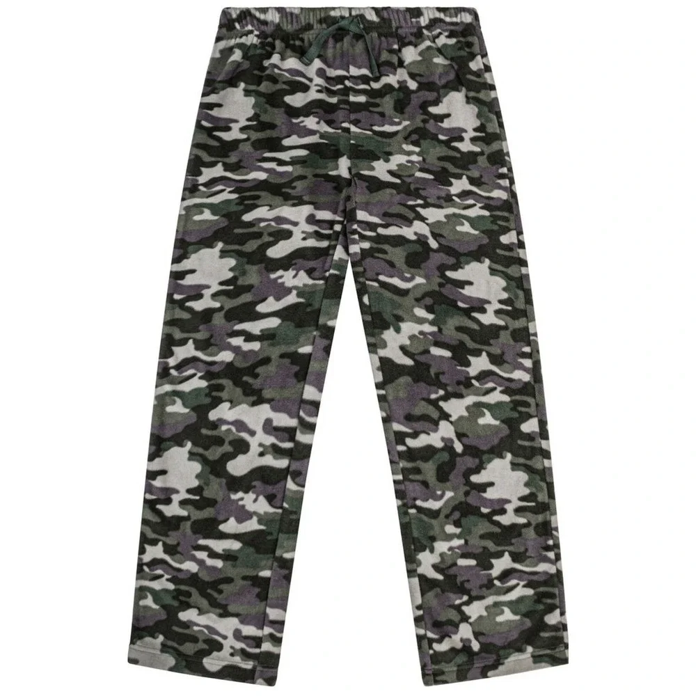 Petit Lem Fleece Pajama Pants Kids 16 Gray Camo 2 Pair Sleep Lounge Pants